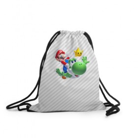 Рюкзак-мешок 3D с принтом Mario , 100% полиэстер | плотность ткани — 200 г/м2, размер — 35 х 45 см; лямки — толстые шнурки, застежка на шнуровке, без карманов и подкладки | 