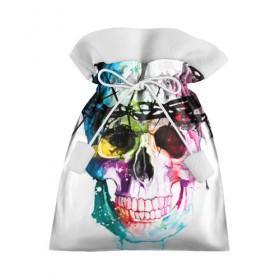Подарочный 3D мешок с принтом Череп и краска , 100% полиэстер | Размер: 29*39 см | bone | bones | pait | skull