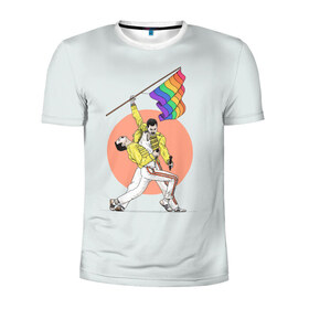 Мужская футболка 3D спортивная с принтом Freddi , 100% полиэстер с улучшенными характеристиками | приталенный силуэт, круглая горловина, широкие плечи, сужается к линии бедра | freddie mercury | queen | фредди меркьюри