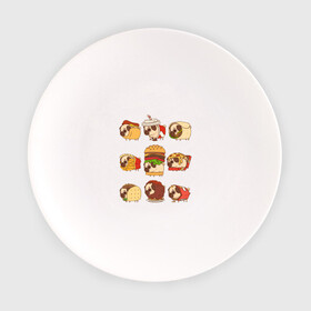 Тарелка с принтом Мопсы , фарфор | диаметр - 210 мм
диаметр для нанесения принта - 120 мм | Тематика изображения на принте: fastfood | pug | бургер | еда | кола | пицца | собака | фастфуд | хотдог | чипсы | шаурма