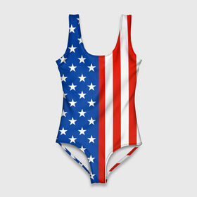 Купальник-боди 3D с принтом Американский Флаг , 82% полиэстер, 18% эластан | Круглая горловина, круглый вырез на спине | америка | вашингтон | звезды | патриот | сша | трамп | триколор