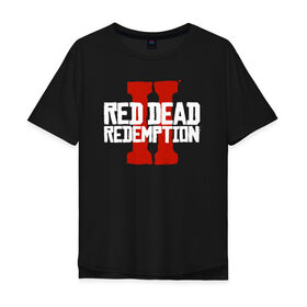 Мужская футболка хлопок Oversize с принтом RDR2 , 100% хлопок | свободный крой, круглый ворот, “спинка” длиннее передней части | gamer | gun | logo | play | player | rdr2 | red dead redemption 2 | rockstar | western | вестерн | ковбои | компьютерные игры 2019 | криминал | лого | рокстар