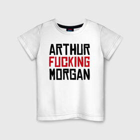 Детская футболка хлопок с принтом Arthur F Morgan , 100% хлопок | круглый вырез горловины, полуприлегающий силуэт, длина до линии бедер | rdr | rdr2 | red dead redemption | red dead redemption 2 | рдр | рдр2