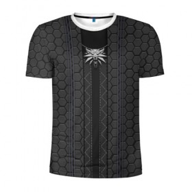 Мужская футболка 3D спортивная с принтом ВЕДЬМАК 2077 (НА СПИНЕ) , 100% полиэстер с улучшенными характеристиками | приталенный силуэт, круглая горловина, широкие плечи, сужается к линии бедра | 
