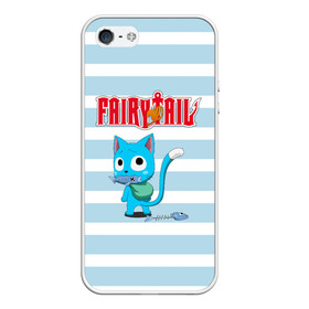 Чехол для iPhone 5/5S матовый с принтом Fairy Tail , Силикон | Область печати: задняя сторона чехла, без боковых панелей | anime | cat | fairy tail | happy | аниме | животные | кот | сёнэн | хвост феи | хэппи