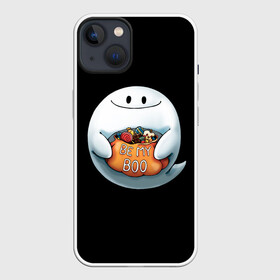 Чехол для iPhone 13 с принтом Be my Boo ,  |  | candy | deliciouse | ghost | halloween | night | pumpkin | spirit | treat | trick | вкусняшки | гадость | дух | конфеты | ночь | приведение | призрак | сладости | тыква | хеллоуин | хэллоуин