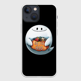 Чехол для iPhone 13 mini с принтом Be my Boo ,  |  | Тематика изображения на принте: candy | deliciouse | ghost | halloween | night | pumpkin | spirit | treat | trick | вкусняшки | гадость | дух | конфеты | ночь | приведение | призрак | сладости | тыква | хеллоуин | хэллоуин