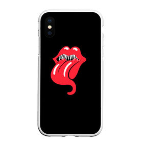 Чехол для iPhone XS Max матовый с принтом Monsters Kiss , Силикон | Область печати: задняя сторона чехла, без боковых панелей | halloween | jagger | lips | mick | monster | rock | rolling | stones | tongue | tooth | вольные | губы | джаггер | зубы | камни | катящиеся | мик | монстер | рок | странники | хеллоуин | хэллоуин | язык