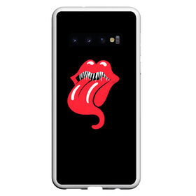Чехол для Samsung Galaxy S10 с принтом Monsters Kiss , Силикон | Область печати: задняя сторона чехла, без боковых панелей | Тематика изображения на принте: halloween | jagger | lips | mick | monster | rock | rolling | stones | tongue | tooth | вольные | губы | джаггер | зубы | камни | катящиеся | мик | монстер | рок | странники | хеллоуин | хэллоуин | язык