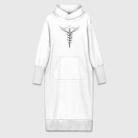 Платье удлиненное хлопок с принтом Кадуцей Black ,  |  | врач | доктор | женская | кадуцей | купить | лонгслив | майка | медик | медицина | мужская | подарок | символ | сувениры | толстовка | футболка