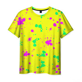 Мужская футболка 3D с принтом Coldcloud жёлтый , 100% полиэфир | прямой крой, круглый вырез горловины, длина до линии бедер | roses | андреев | андрей | бубба | капли | кислота | кляксы | краски | ту ту ту | хубба | школа | яркий