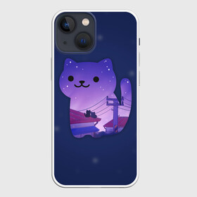 Чехол для iPhone 13 mini с принтом Ночной Котик ,  |  | cat | cats | kitten | kitty | night | pussy | sky | space | star | stars | звезда | звезды | космос | кот | котенок | котик | котики | коты | котята | кошка | кошки | небо | ночное | ночь