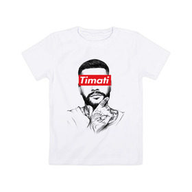 Детская футболка хлопок с принтом Timati , 100% хлопок | круглый вырез горловины, полуприлегающий силуэт, длина до линии бедер | Тематика изображения на принте: black star | rap | блек стар | мафия | олимп | рэп