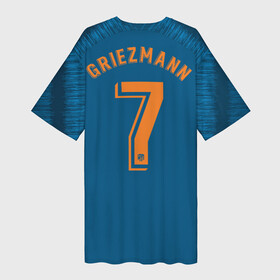 Платье-футболка 3D с принтом Griezmann alternative 18 19 ,  |  | Тематика изображения на принте: atletico | champions | europe | fifa | griezmann | league | madrid | spain | uefa | атлетико | гризман | испания | лига | мадрид | чемпионов