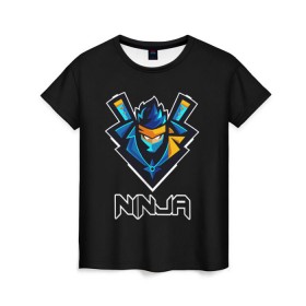 Женская футболка 3D с принтом Ninja Fortnite , 100% полиэфир ( синтетическое хлопкоподобное полотно) | прямой крой, круглый вырез горловины, длина до линии бедер | battle | fortnite | ninja | royale | twitch | битва | кефир | королевская | лама | ниндзя | победа | стример | твитч | твич | форт | фортнайт | форточка