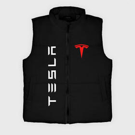 Мужской жилет утепленный 3D с принтом TESLA ,  |  | brand | car | elon mask | tesla | авто | бренд | илон | илон маск | маск | машина | тесла | электрокар