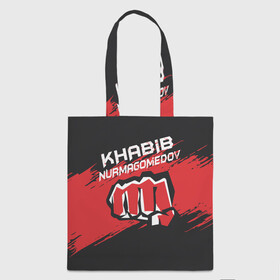 Шоппер 3D с принтом KHABIB NURMAGOMEDOV. , 100% полиэстер | Плотность: 200 г/м2; Размер: 34×35 см; Высота лямок: 30 см | abstract | geometry | khabib | khabib nurmagomedov | mma | sport | texture | абстракция | вектор | геометрия | кулак | мма | смешанные боевые искусства | спорт | текстура | хабиб | хабиб нурмагомедов