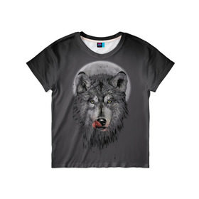 Детская футболка 3D с принтом Волк Облизывается , 100% гипоаллергенный полиэфир | прямой крой, круглый вырез горловины, длина до линии бедер, чуть спущенное плечо, ткань немного тянется | forest | grey | moon | werewolf | werewolfs | white | wolf | wolfs | белый | волк | волки | волчата | волченок | волчица | волчицы | лес | луна | оборотень | оборотни | серый | язык