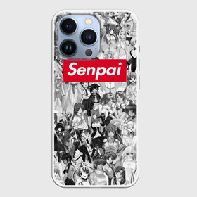 Чехол для iPhone 13 Pro с принтом SENPAI ,  |  | Тематика изображения на принте: ahegao | anime | face | girl | girls | sempai | senpai | аниме | ахегао | белые | девушки | коллаж | семпай | сенпай | тян | тянка | тянки | тяночки | фейс | чб | черное