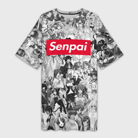 Платье-футболка 3D с принтом SENPAI ,  |  | ahegao | anime | face | girl | girls | sempai | senpai | аниме | ахегао | белые | девушки | коллаж | семпай | сенпай | тян | тянка | тянки | тяночки | фейс | чб | черное
