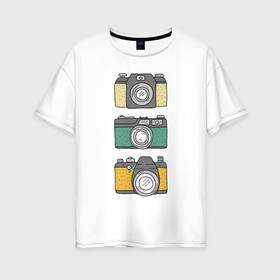 Женская футболка хлопок Oversize с принтом Фотограф , 100% хлопок | свободный крой, круглый ворот, спущенный рукав, длина до линии бедер
 | photo | retro | ломо | ломография | ретро | фотоаппарат