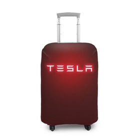 Чехол для чемодана 3D с принтом TESLA , 86% полиэфир, 14% спандекс | двустороннее нанесение принта, прорези для ручек и колес | brand | car | elon mask | tesla | авто | бренд | илон | илон маск | маск | машина | тесла | электрокар
