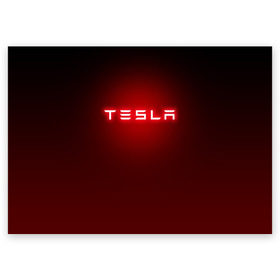 Поздравительная открытка с принтом TESLA , 100% бумага | плотность бумаги 280 г/м2, матовая, на обратной стороне линовка и место для марки
 | brand | car | elon mask | tesla | авто | бренд | илон | илон маск | маск | машина | тесла | электрокар