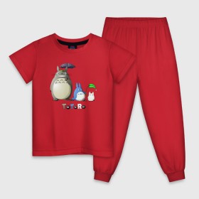 Детская пижама хлопок с принтом Totoro , 100% хлопок |  брюки и футболка прямого кроя, без карманов, на брюках мягкая резинка на поясе и по низу штанин
 | anime | totoro | анимэ | тоторо | черные чернушки