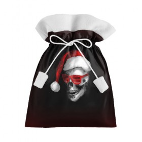 Подарочный 3D мешок с принтом Santa Skull , 100% полиэстер | Размер: 29*39 см | 