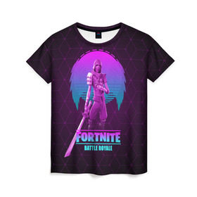 Женская футболка 3D с принтом Fortnite , 100% полиэфир ( синтетическое хлопкоподобное полотно) | прямой крой, круглый вырез горловины, длина до линии бедер | battle | fortnite | game | royale | survival | битва | зомби | игра | королевская