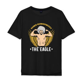 Мужская футболка хлопок Oversize с принтом Khabib the eagle , 100% хлопок | свободный крой, круглый ворот, “спинка” длиннее передней части | conor mcgregor | khabib nurmagomedov | ufc | ufc229 | конор макгрегор | хабиб | хабиб нурмагомедов