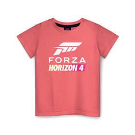 Детская футболка хлопок с принтом Forza Horizon 4 , 100% хлопок | круглый вырез горловины, полуприлегающий силуэт, длина до линии бедер | auto | car | forza | game | horizon | mclaren | motorsport | race | авто | гонки | игра | машина