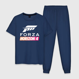 Мужская пижама хлопок с принтом Forza Horizon 4 , 100% хлопок | брюки и футболка прямого кроя, без карманов, на брюках мягкая резинка на поясе и по низу штанин
 | auto | car | forza | game | horizon | mclaren | motorsport | race | авто | гонки | игра | машина