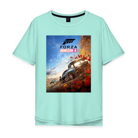 Мужская футболка хлопок Oversize с принтом Forza Horizon 4 , 100% хлопок | свободный крой, круглый ворот, “спинка” длиннее передней части | auto | car | forza | game | horizon | mclaren | motorsport | race | авто | гонки | игра | машина