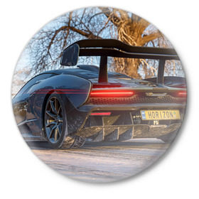 Значок с принтом Forza Horizon 4 ,  металл | круглая форма, металлическая застежка в виде булавки | Тематика изображения на принте: auto | car | forza | game | horizon | mclaren | motorsport | race | авто | гонки | игра | машина