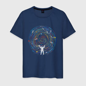 Мужская футболка хлопок с принтом КосмоDj , 100% хлопок | прямой крой, круглый вырез горловины, длина до линии бедер, слегка спущенное плечо. | dj | space | астронавт | диджей | диск | космонавт | космос | музыка | планеты | пластинка | солнечная система