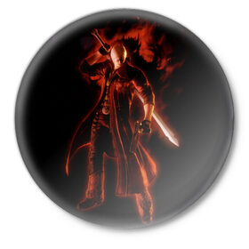 Значок с принтом Devil May Cry (Dante) ,  металл | круглая форма, металлическая застежка в виде булавки | dante | devil may cry | dmc | игры