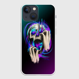 Чехол для iPhone 13 mini с принтом Scream Skull ,  |  | bone | bones | chain | chains | dark | grey | horror | scary | scream | skull | skulls | teeth | tooth | жуть | зуб | зубы | кости | кость | крик | серый | страшно | хоррор | цепи | цепочка | цепь | череп | черепа