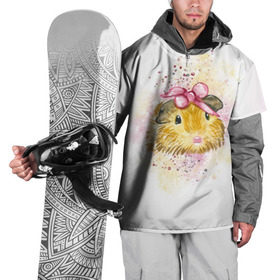 Накидка на куртку 3D с принтом Морская свинка акварелью , 100% полиэстер |  | Тематика изображения на принте: акварель | грызун | милота | морская | свинка | хомяк