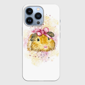 Чехол для iPhone 13 Pro с принтом Морская свинка акварелью ,  |  | Тематика изображения на принте: акварель | грызун | милота | морская | свинка | хомяк