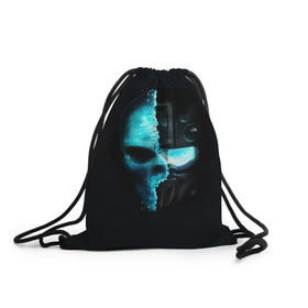 Рюкзак-мешок 3D с принтом Tom Clancy’s Ghost Recon , 100% полиэстер | плотность ткани — 200 г/м2, размер — 35 х 45 см; лямки — толстые шнурки, застежка на шнуровке, без карманов и подкладки | wildlands | маска | призраки | череп | шлем | шутер