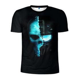 Мужская футболка 3D спортивная с принтом Tom Clancy’s Ghost Recon , 100% полиэстер с улучшенными характеристиками | приталенный силуэт, круглая горловина, широкие плечи, сужается к линии бедра | wildlands | маска | призраки | череп | шлем | шутер