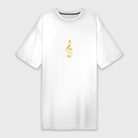 Платье-футболка хлопок с принтом Тишина ,  |  | взаперти | звук | клетка | минимализм | музыка | ноты | сюрреализм | тишина
