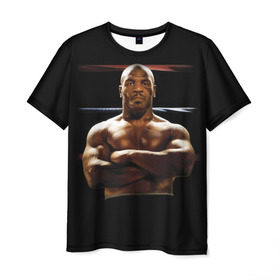 Мужская футболка 3D с принтом Майк Тайсон , 100% полиэфир | прямой крой, круглый вырез горловины, длина до линии бедер | бокс | боксер | знаменитости | спорт | стиль | тайсон | тренд