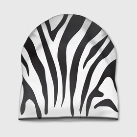 Шапка 3D с принтом Зебра принт , 100% полиэстер | универсальный размер, печать по всей поверхности изделия | абстракция | африка | белый | зебра | парнокопытное | принт | сафари | чб | черный