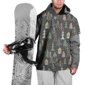 Накидка на куртку 3D с принтом Ёлочки pattern , 100% полиэстер |  | new year | snow | ёлка | зима | каникулы | новогодний паттерн | новый год | праздник | рождество | снег | снежинки