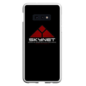 Чехол для Samsung S10E с принтом SKYNET , Силикон | Область печати: задняя сторона чехла, без боковых панелей | ai | terminator | арни | арнольд шварценеггер | ии | искусственный интеллект | киборг | культовое кино | скайнет | терминатор | шварц