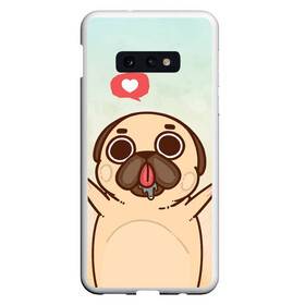 Чехол для Samsung S10E с принтом Puglie Pug Like , Силикон | Область печати: задняя сторона чехла, без боковых панелей | anime | dog | аниме | лайк | мопс | мопсик