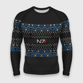 Мужской рашгард 3D с принтом N7 Вязаный ,  |  | вязка | зима | новый год | свитер | теплый