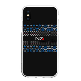 Чехол для iPhone XS Max матовый с принтом N7 Вязаный , Силикон | Область печати: задняя сторона чехла, без боковых панелей | вязка | зима | новый год | свитер | теплый